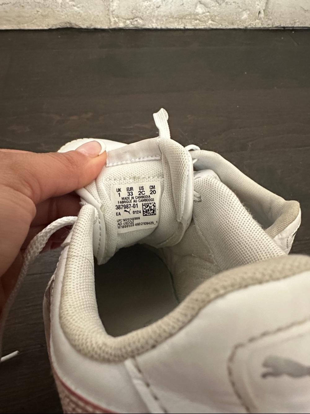 Puma Kids White Sneakers with Iridescent Pink-Gold Formstrip - Picture 8 of 8